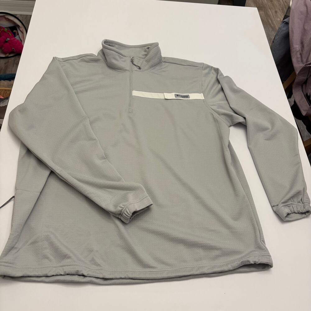 Columbia PFG Omni-Shield Quarter Zip Pullover Gray Men's XL